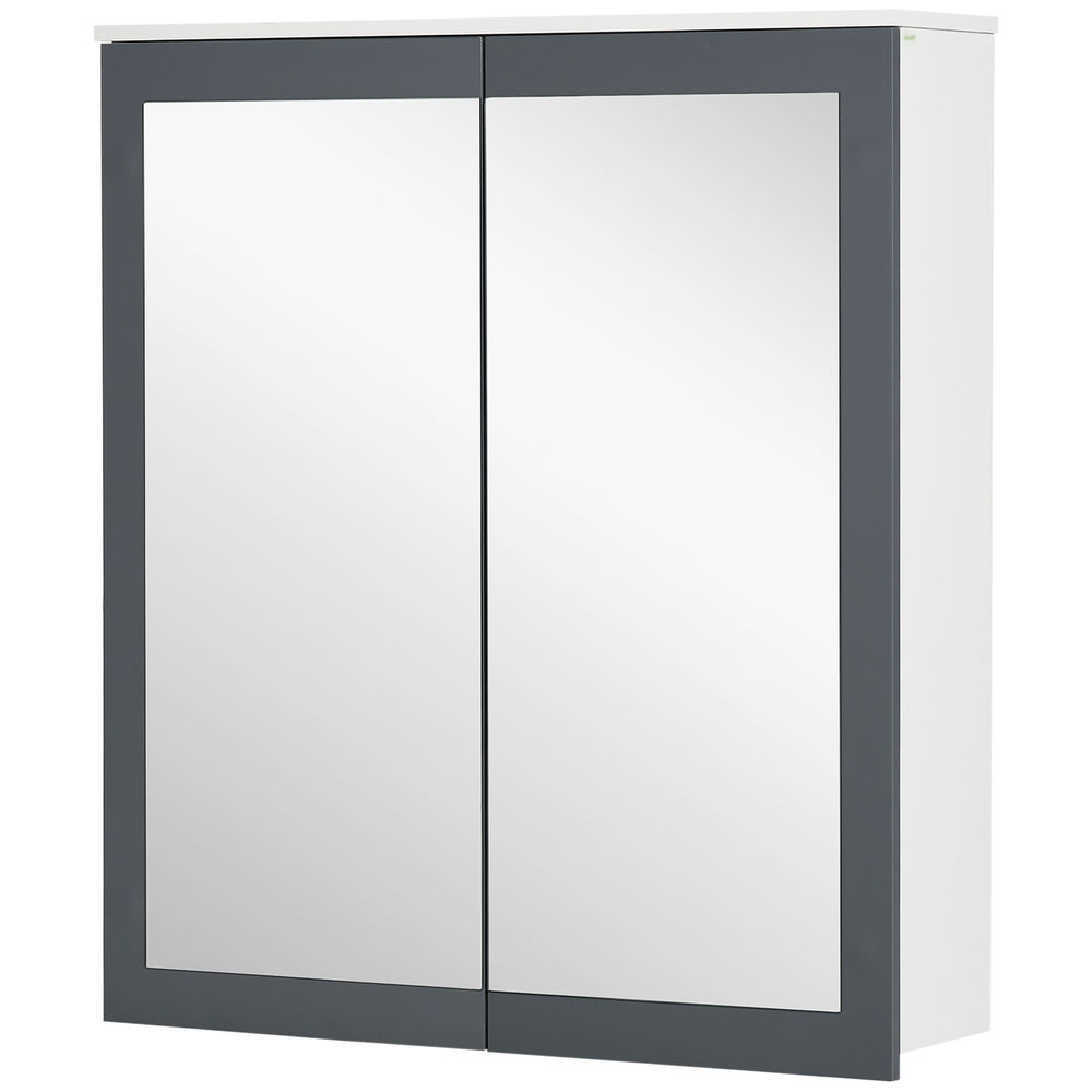 Armario con espejo 69x17x75.5 cm mdf, vidrio color blanco kleankin