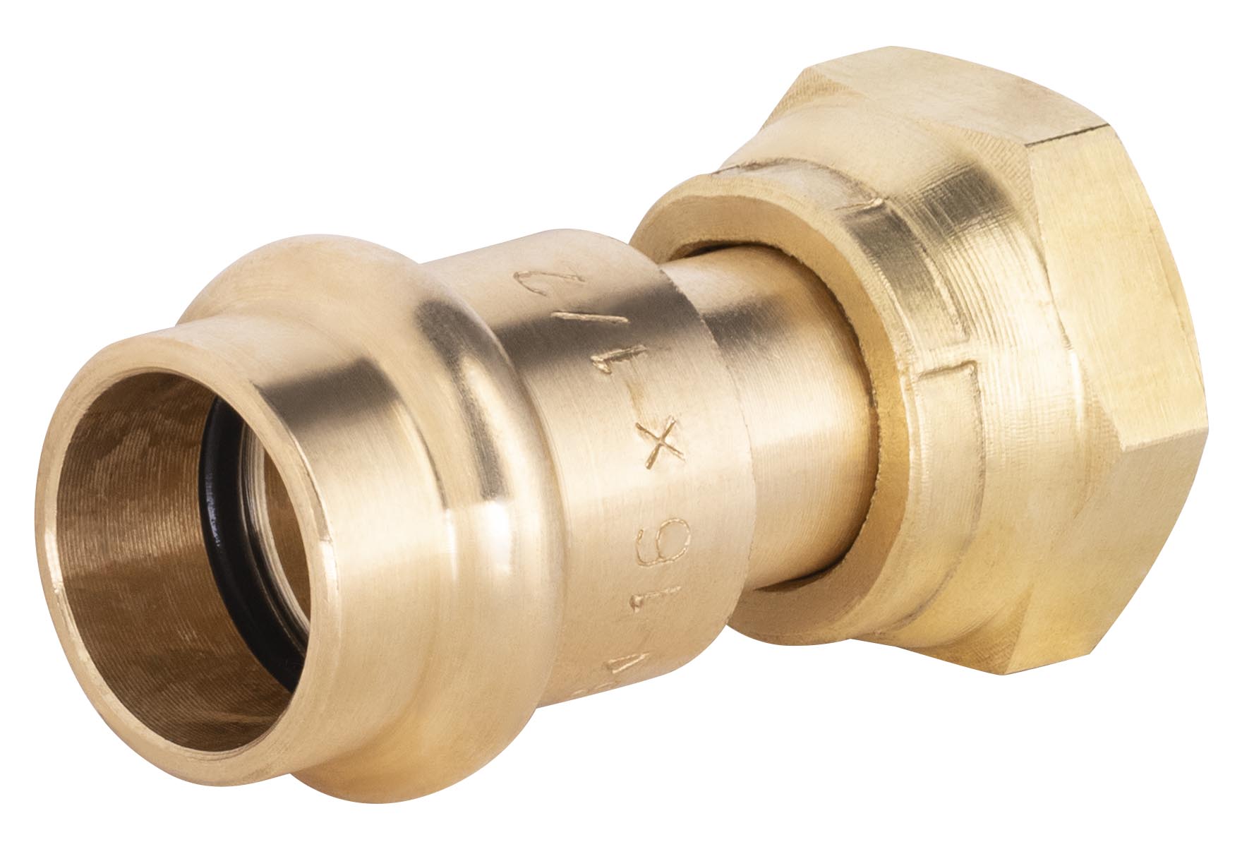 Conector de cobre prensado ø16 - hembra tuerca libre 1/2