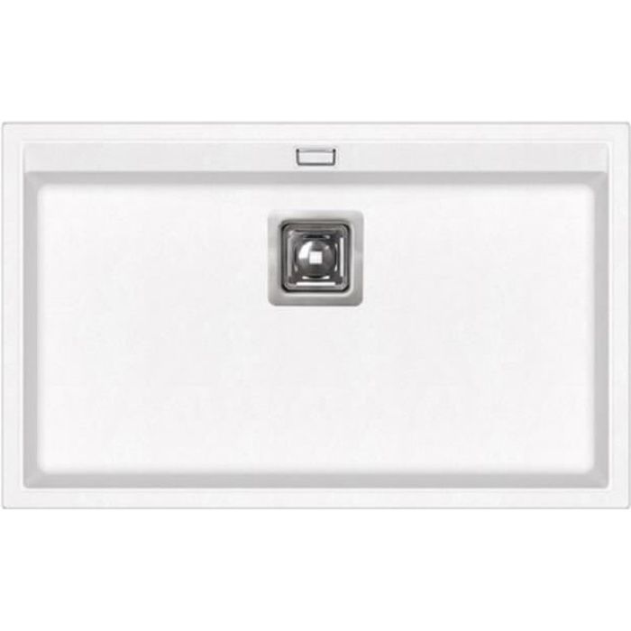Fregadero rectangular - blanco, fácil de limpiar - 450 x 500 mm