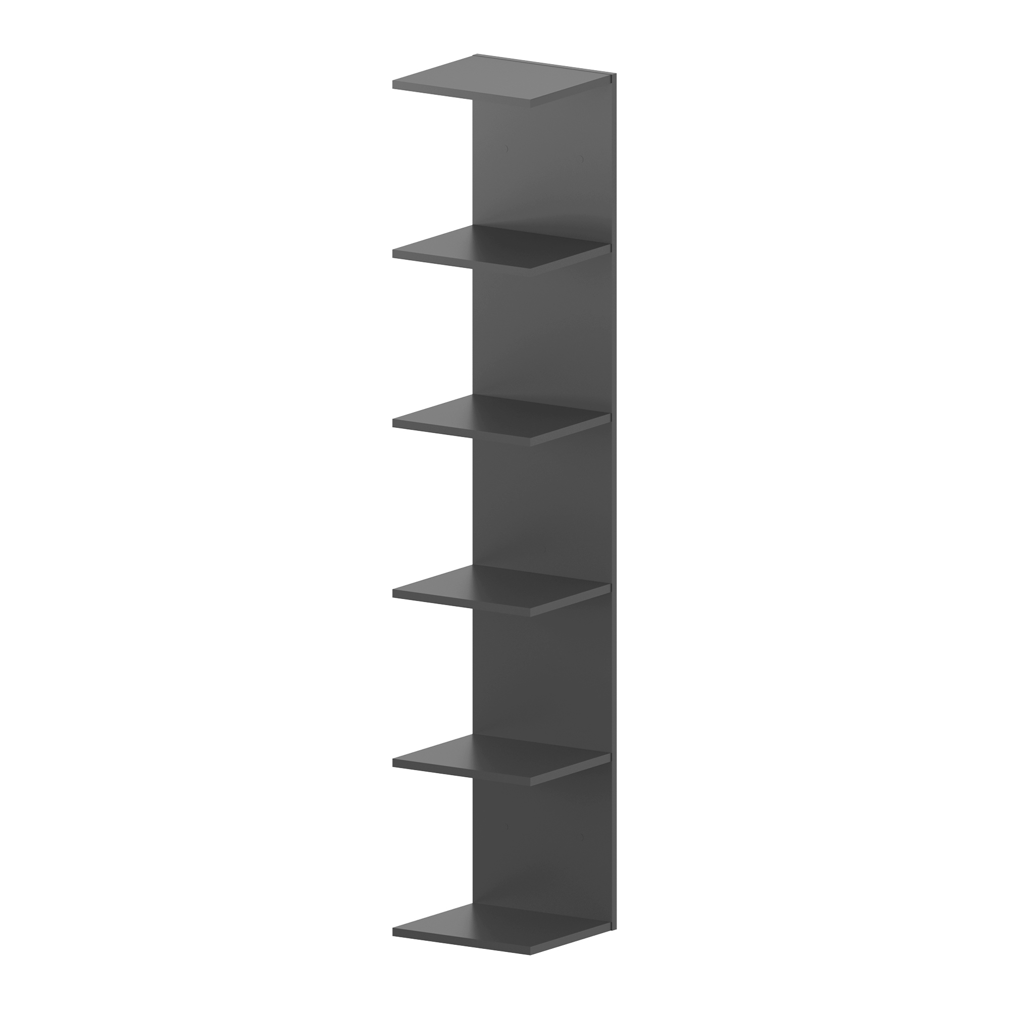 Estantería de pared surahammar 6 niveles 180x35x32 cm - negro [en.casa]
