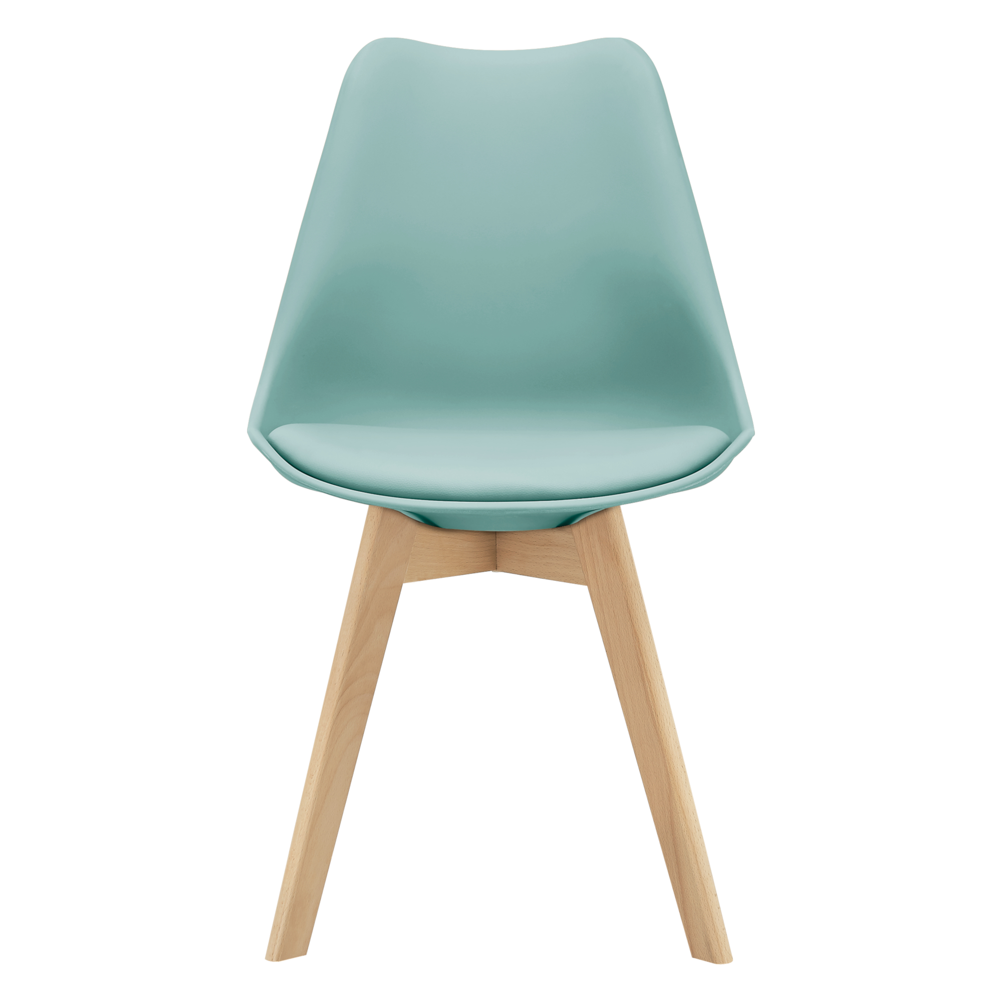 Juego de 4 sillas de comedor fläten 82x49x54cm polipiel - verde menta