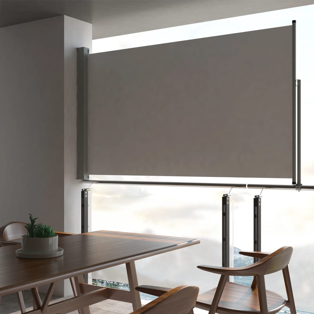 Toldo lateral retráctil para patio 140x300 cm gris ety5666142