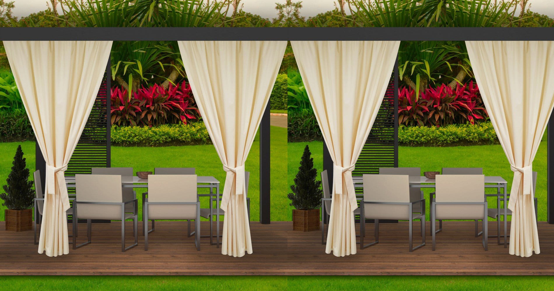 Cortinas para exterior terraza cortinas para balcones 4x155x240cm beige