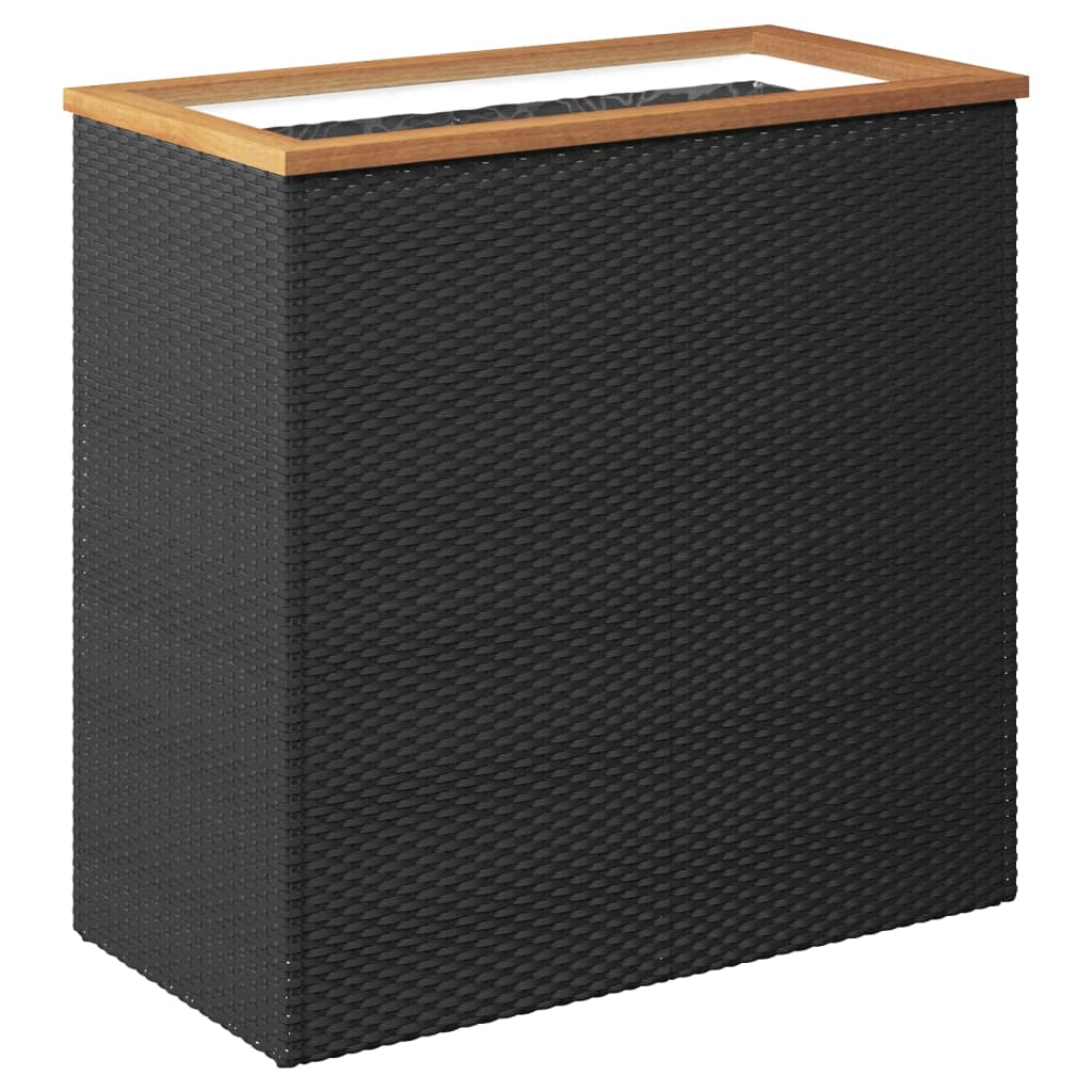 vidaXL jardinera de ratán sintético negra 80x40x80 cm