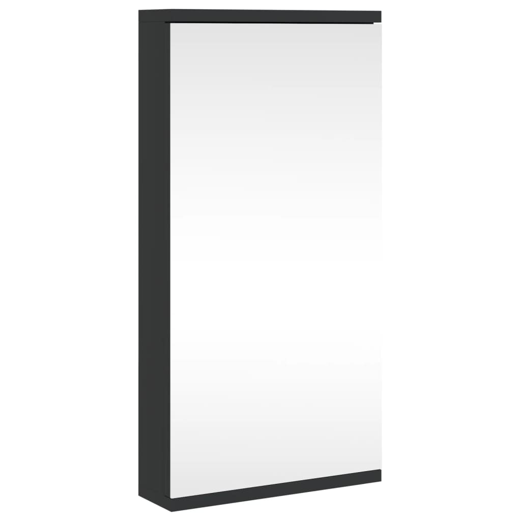 vidaXL mueble de baño de esquina con espejo negro 30x24x60 cm