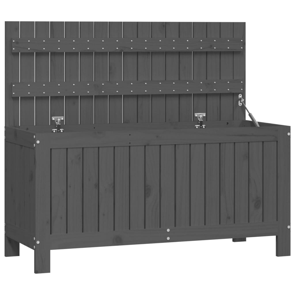 vidaXL caja de almacenaje jardín madera de pino gris 115x49x60 cm