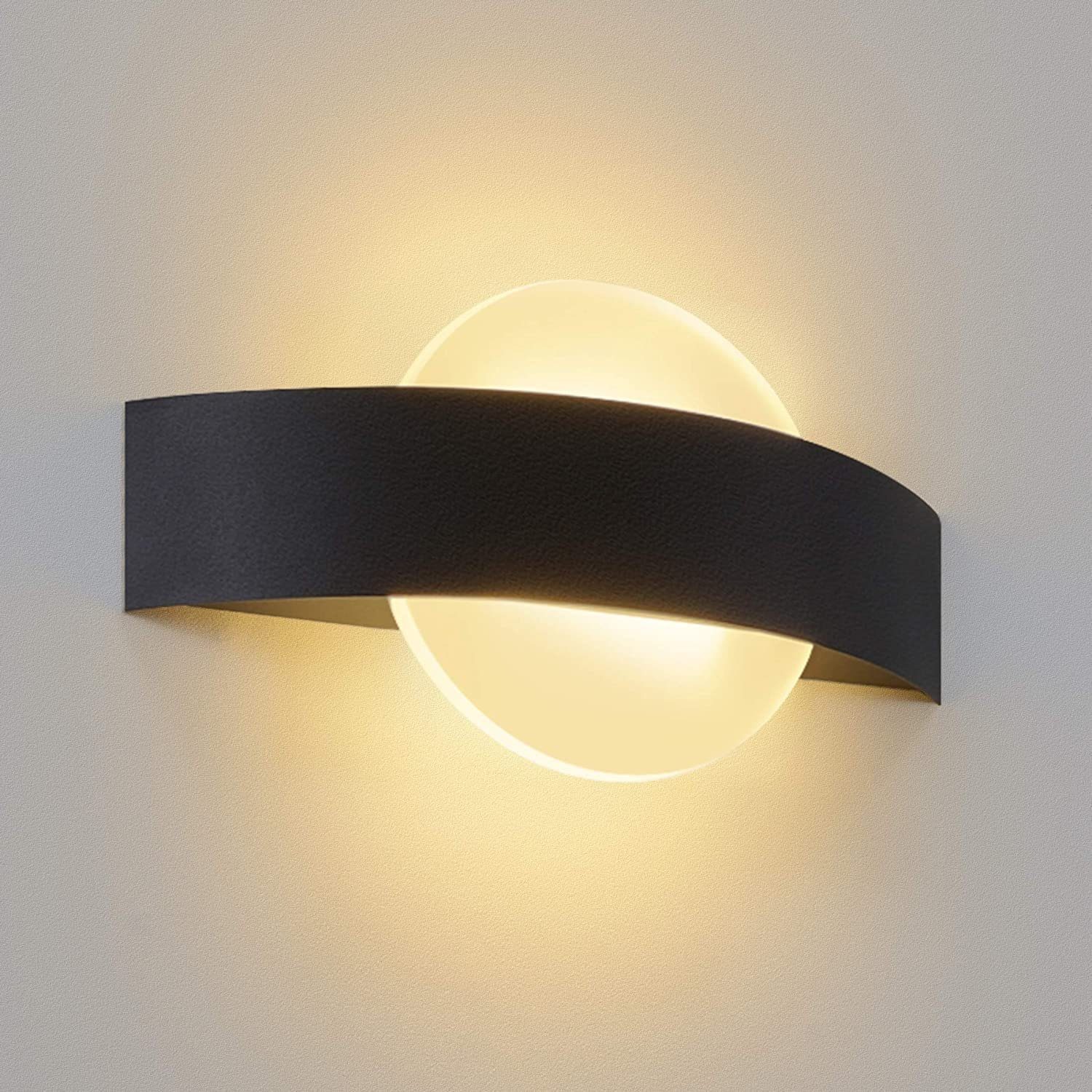 Nettlife aplique pared LED negro 24x13