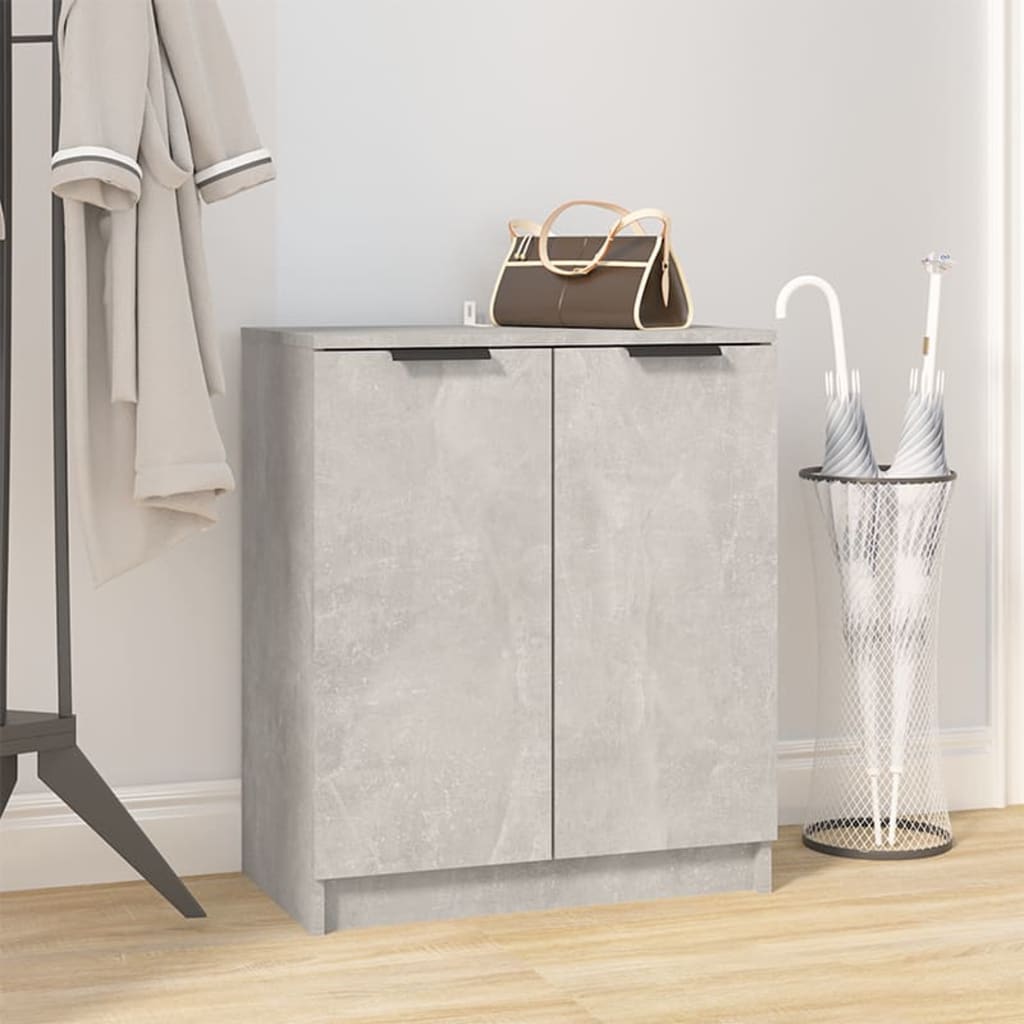 Mueble zapatero madera contrachapada gris hormigón 59x35x70 cm