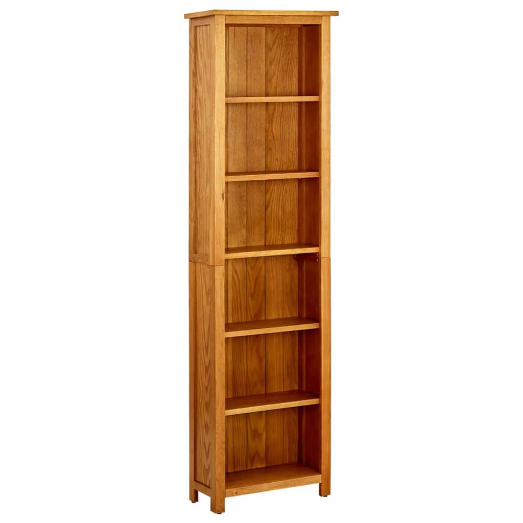 vidaXL estantería de 6 niveles madera maciza de roble 52x22x180 cm