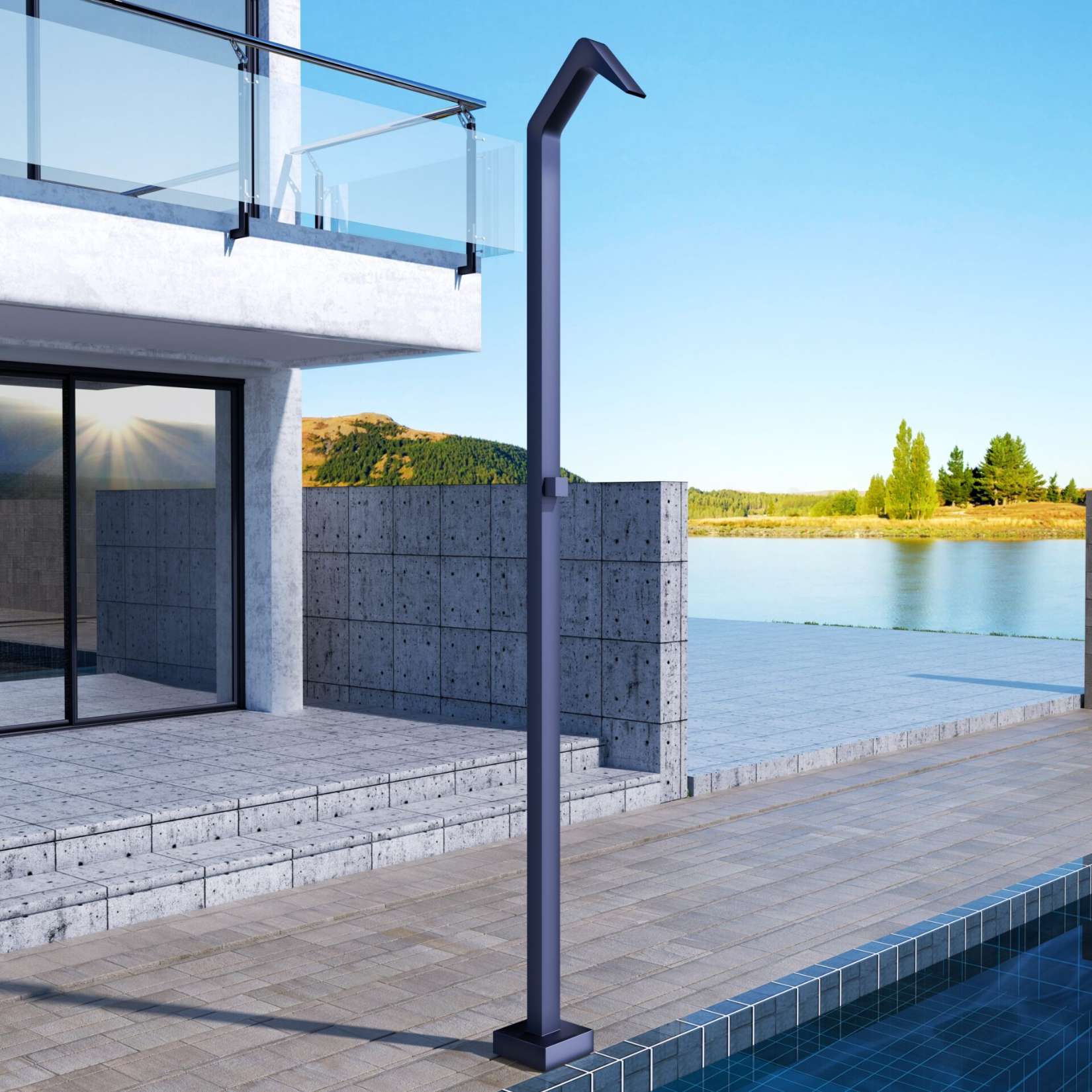Ducha de piscina niagara acero inox azul océano | poolimex