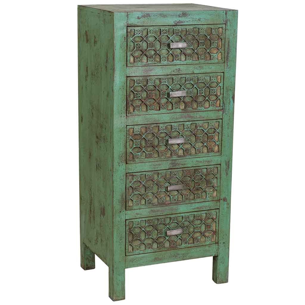 Sinfonier de madera artesanal verde 50x40x110h cm