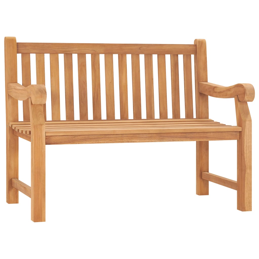 vidaXL banco de jardín de madera maciza de teca 114 cm