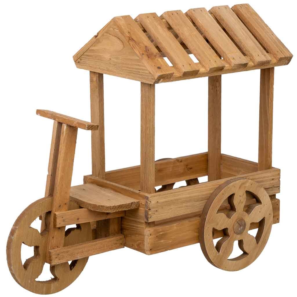 Soporte macetero de madera 46x18x40h cm