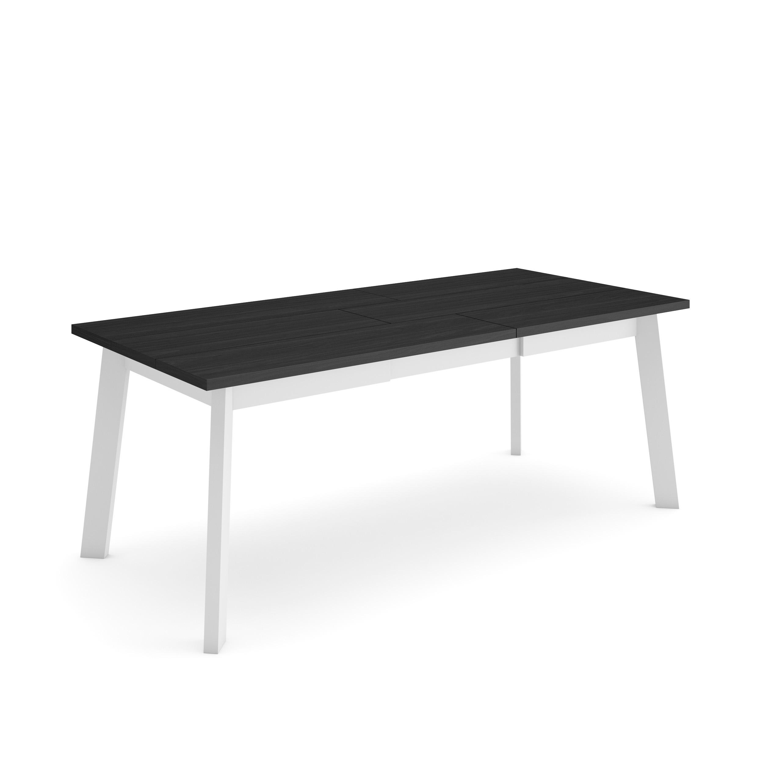 Mesa comedor, 194x90x75cm, negro, patas de madera rf2920