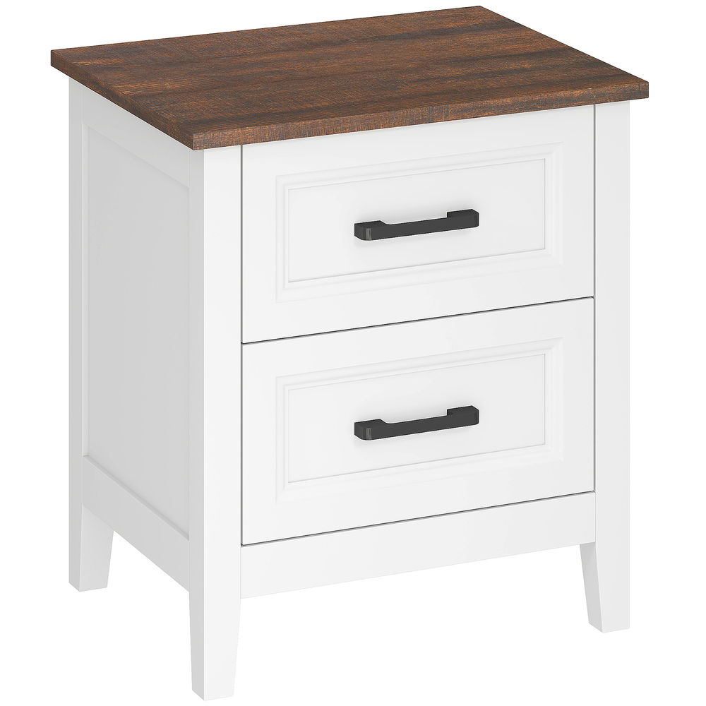 Mesita de noche 45x35x50 cm mdf color blanco Homcom