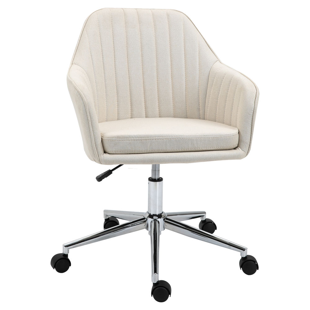Silla de oficina 61x59x96 cm lino, nylon color beige vinsetto