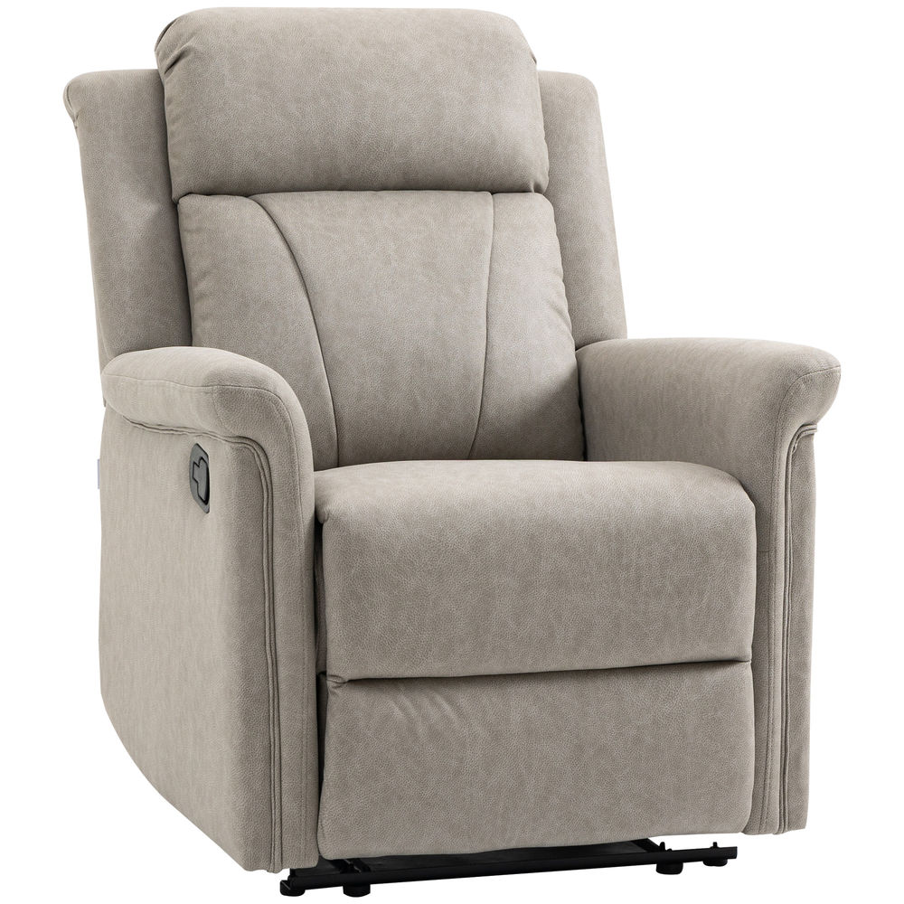 Sillón relax reclinable 78x96x102 cm microfibra color gris Homcom