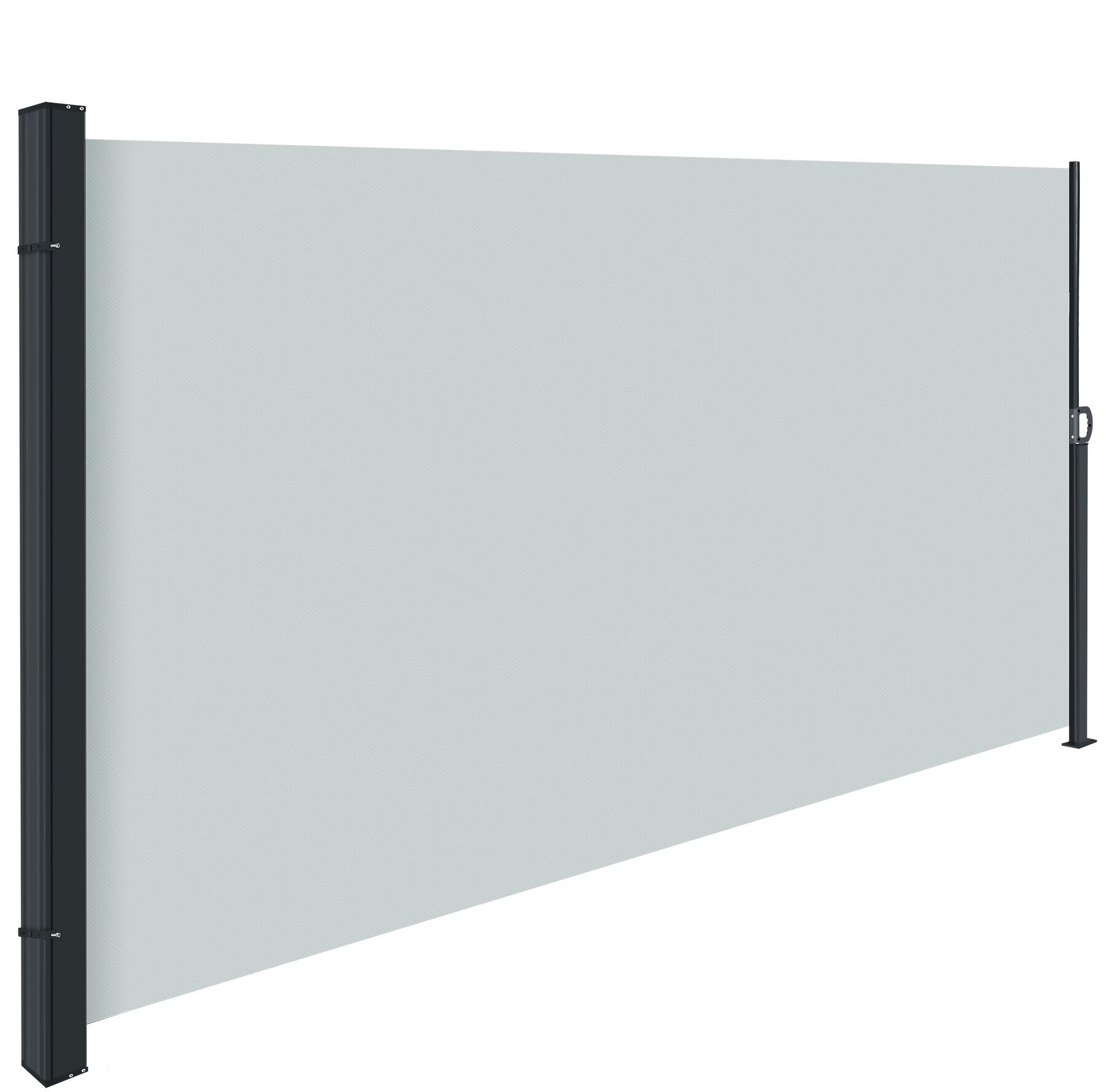 Tectake toldo lateral retráctil, acero y poliéster, 300x160 cm, gris
