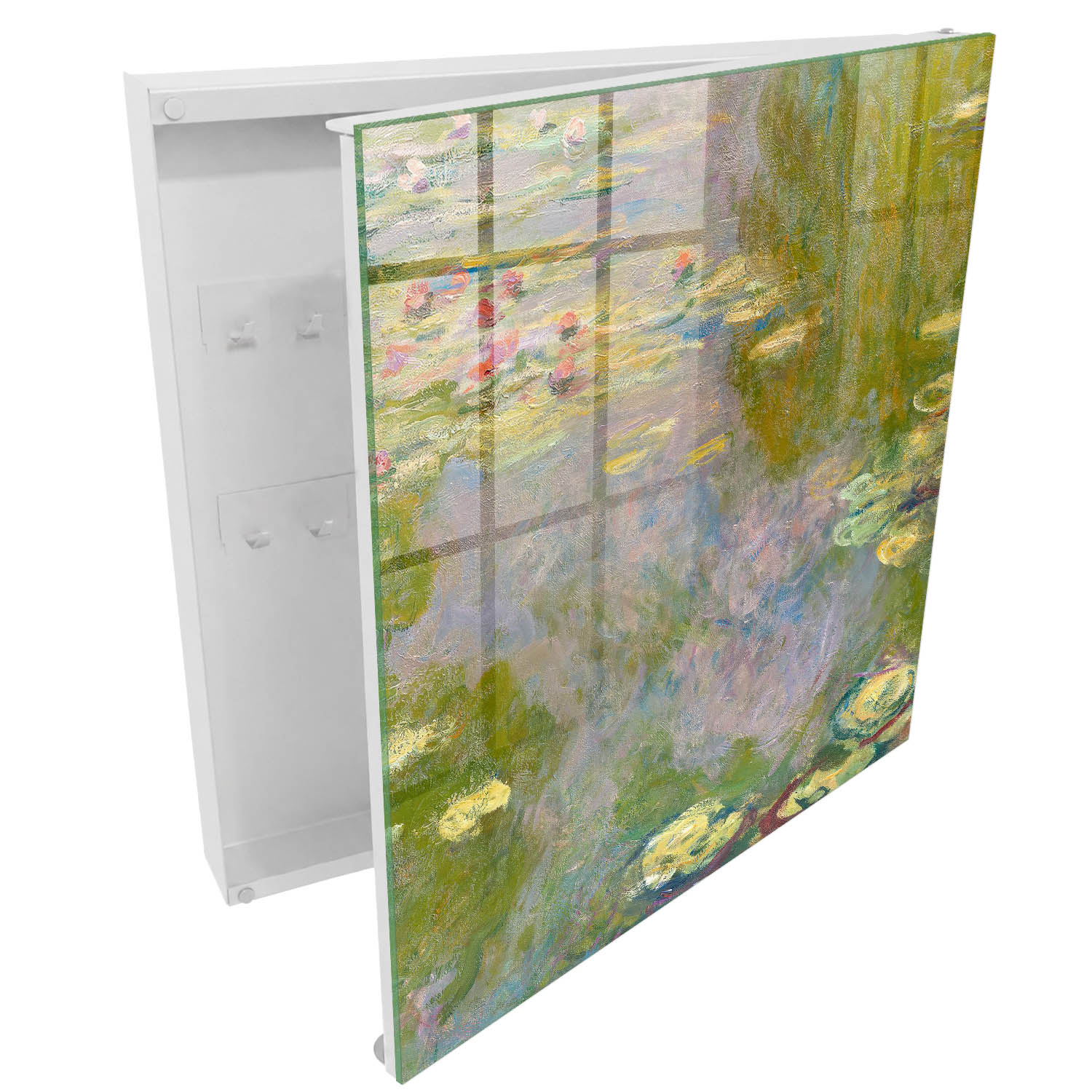 Armario llaves de pared 30x30x5, apertura derecha blanca