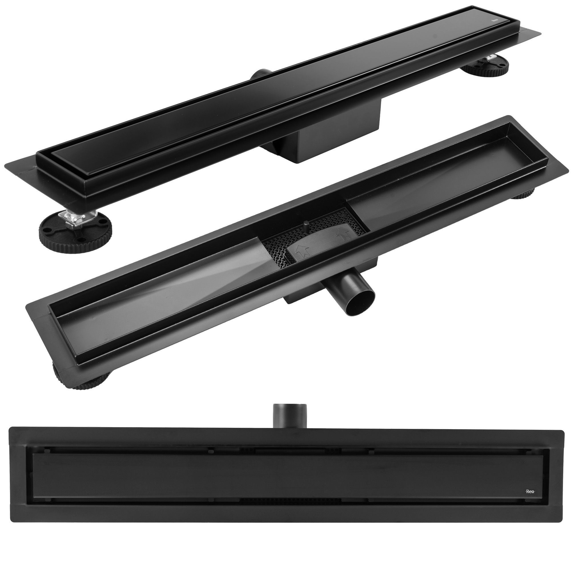 Rea drenaje lineal neox black matt 100, 104x11x6,5 cm
