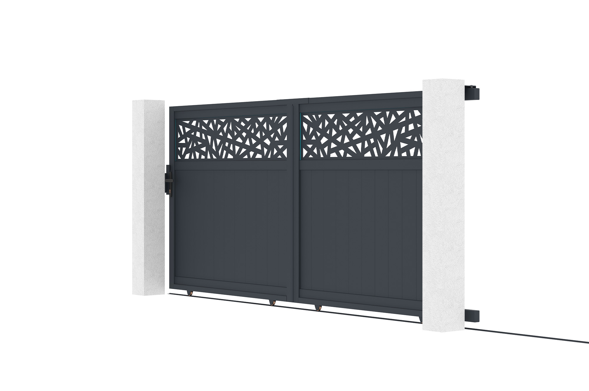 Puerta corredera ruivo 3,7x1,6 m + postes + motor ranger c300