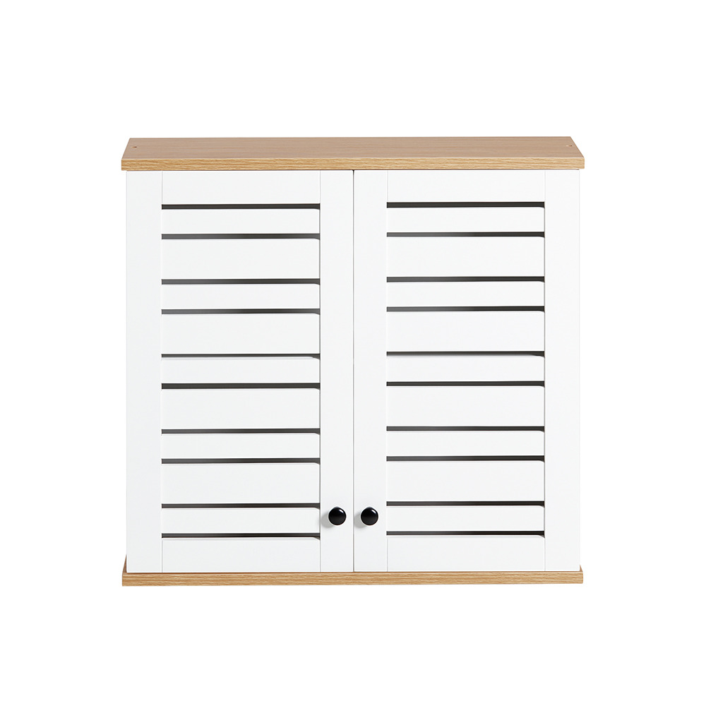 Armario de pared para baño blanco roble claro 60x19x56cm