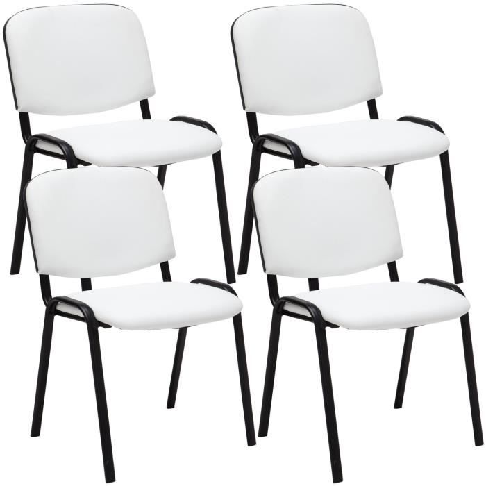 Sillas apilables ken de polipiel blancas - 4 ud.