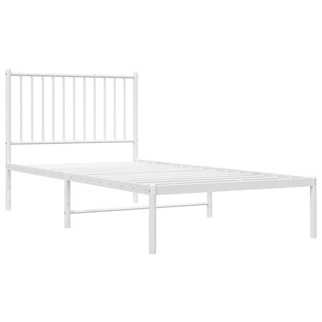vidaXL estructura cama sin colchón con cabecero metal blanco 90x190 cm