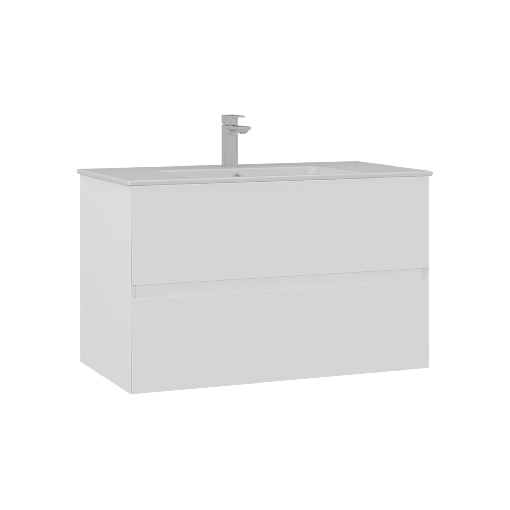 Mueble para lavabo <<nest 91 v2>> - 91 x 51 x 55 cm - blanco mate