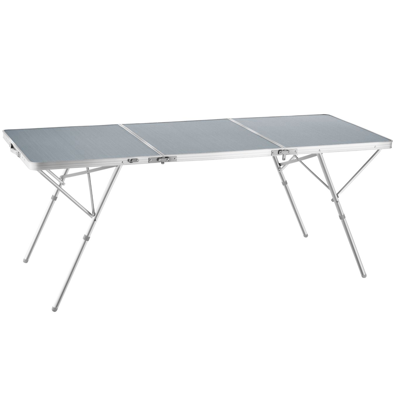 Mesa plegable de aluminio con asa de transporte 180 x 70 x 70 cm plata