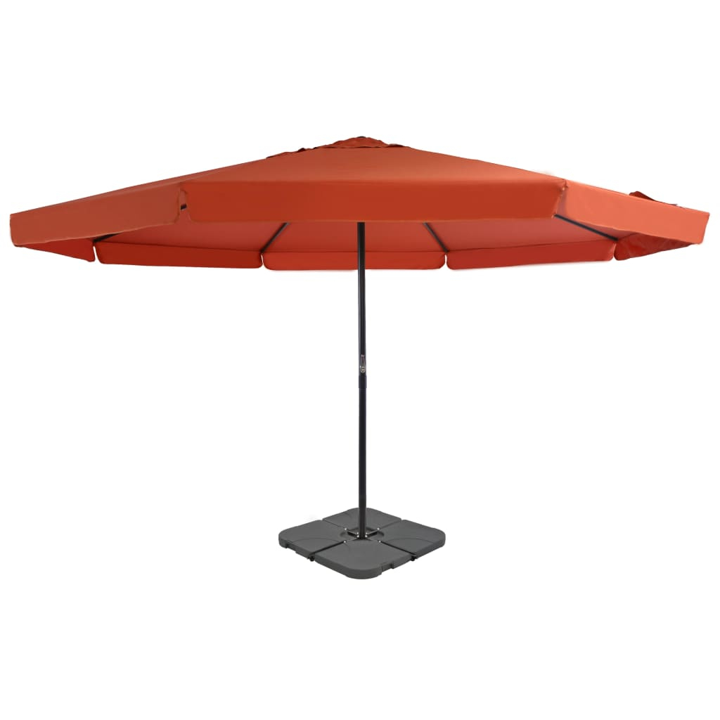 vidaXL sombrilla de jardín con base portátil terracota