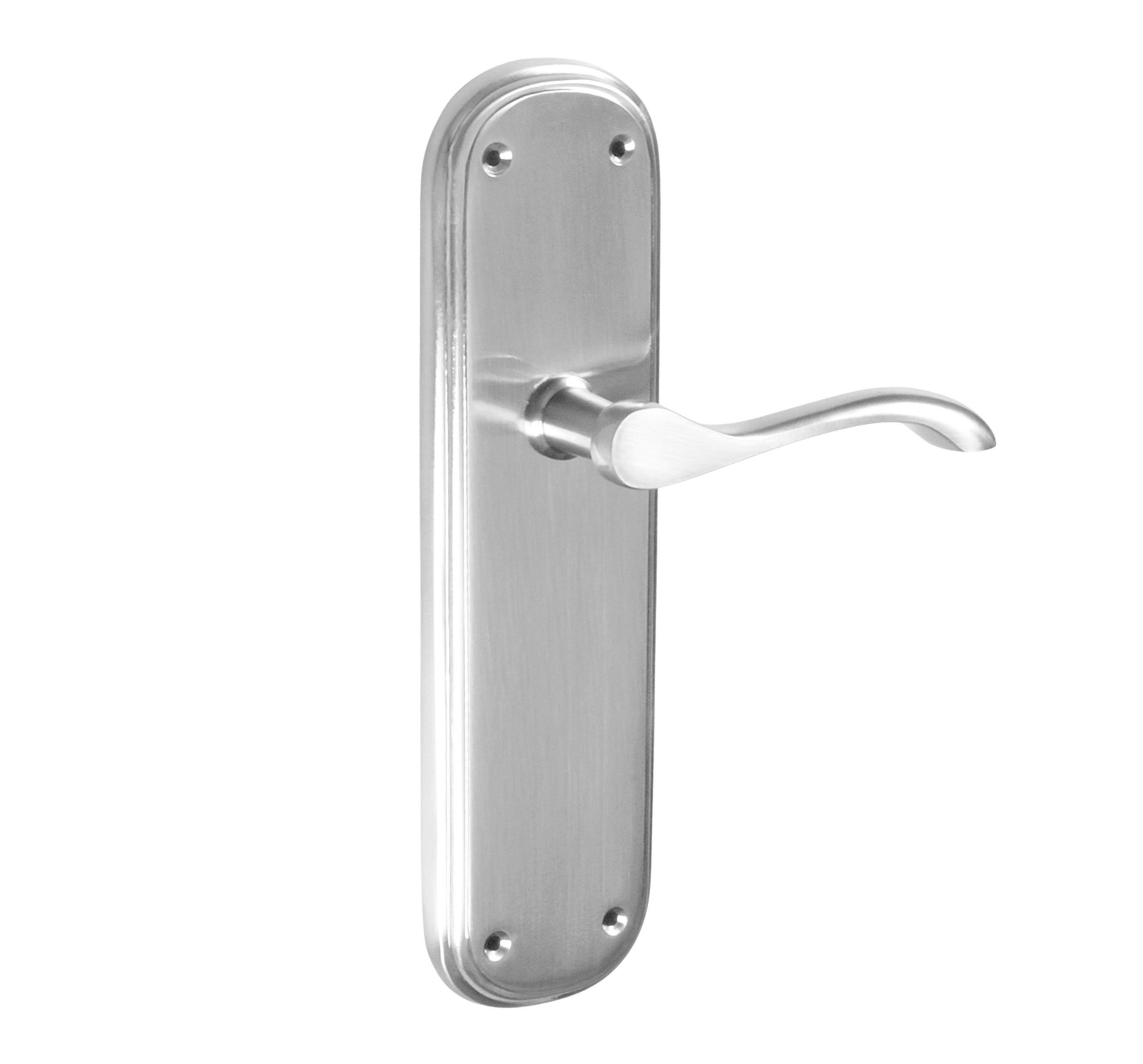 Juego Manillas Para Puerta Latón Placa Ancha/Níquel Satinado