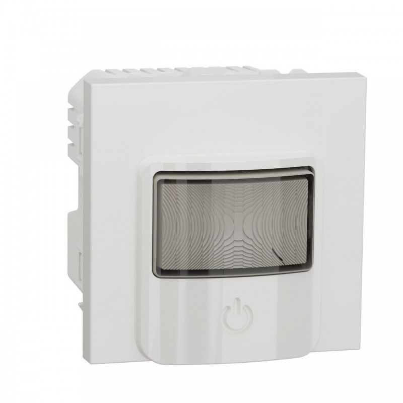 Sensor de movimiento con LED pulsador universal blanco schneider nu352718