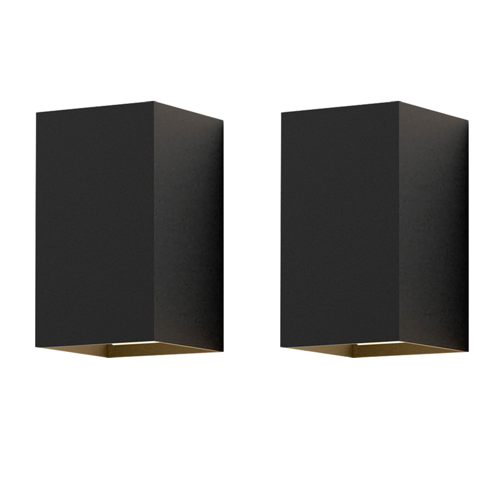 Nettlife aplique pared negro LED 10x10 2er-set