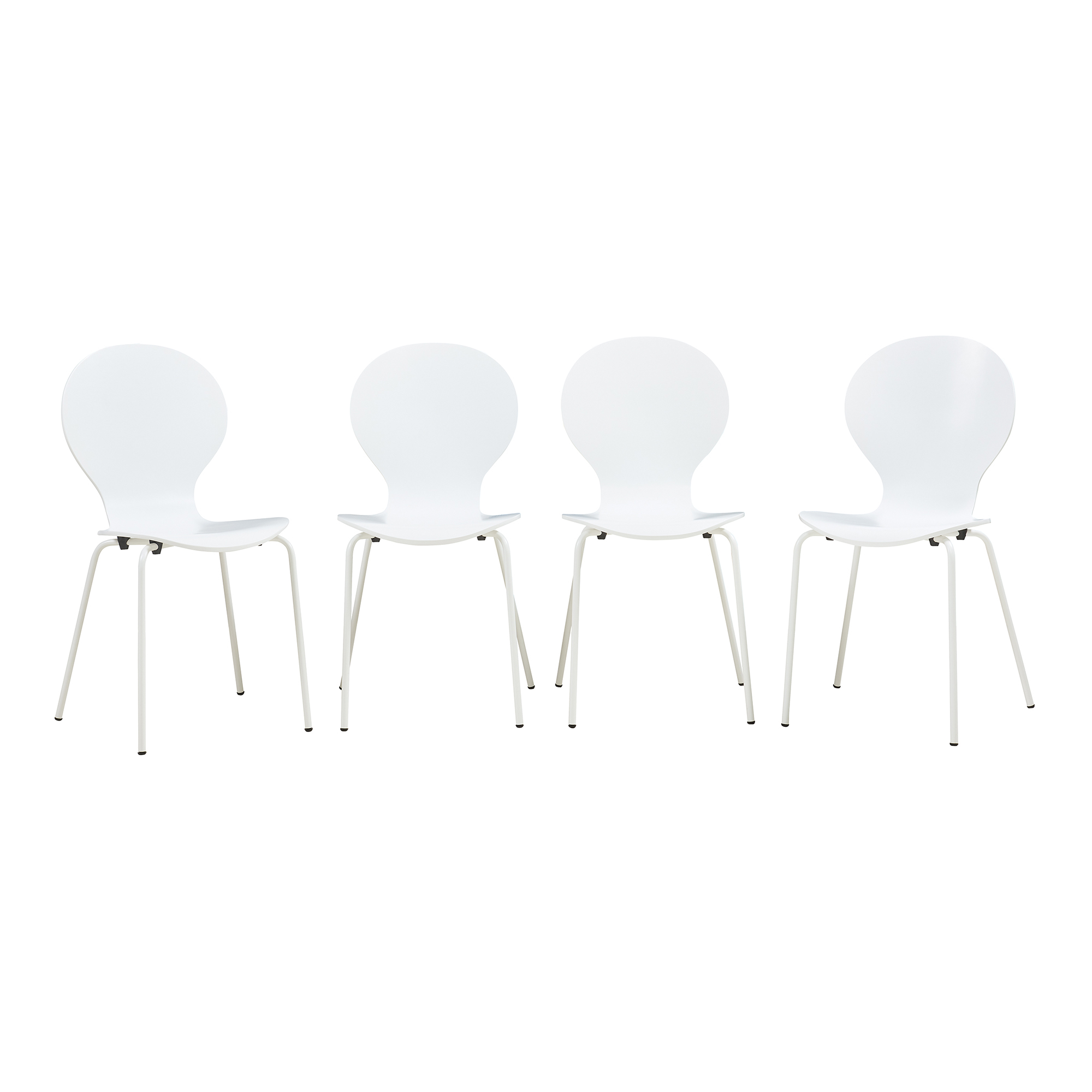 Conjunto de 4 sillas de comedor etne - blanco [en.casa]
