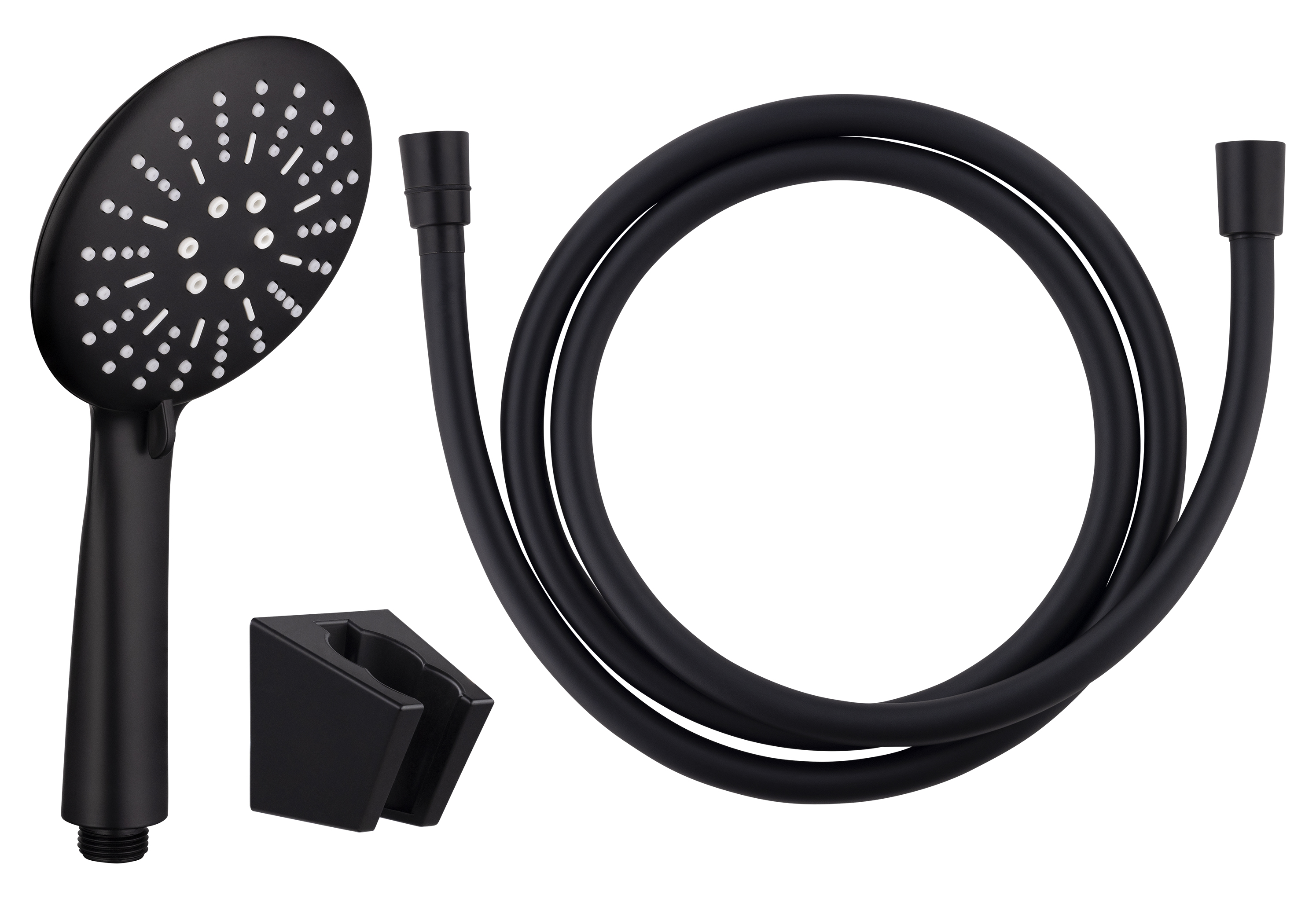 Kit de cabezal de ducha negro merida + manguera de 1,75 m