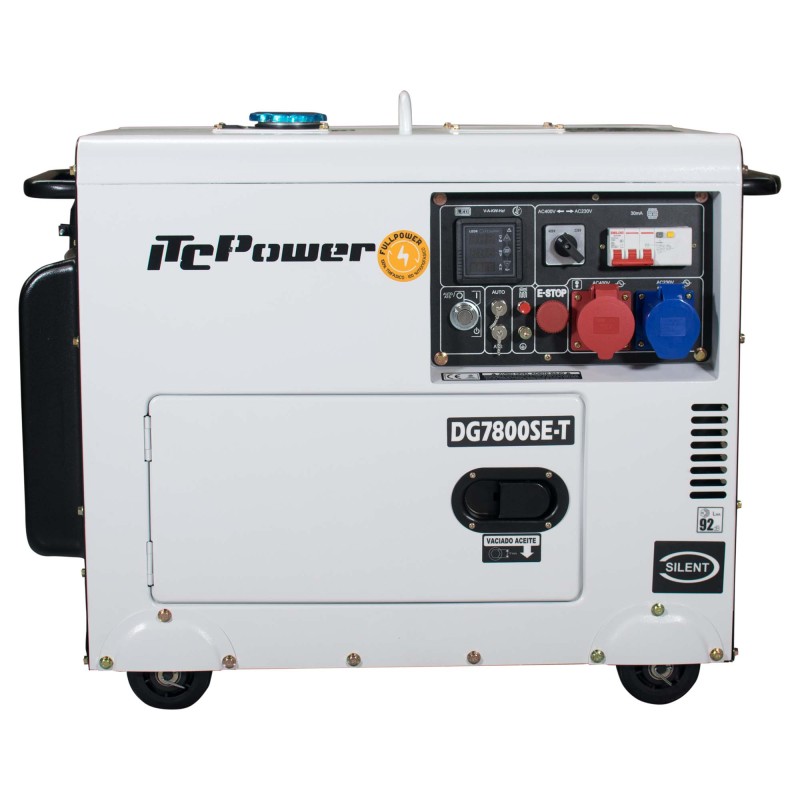 Dg7800se-t generador eléctrico diésel itcpower insonorizado full power
