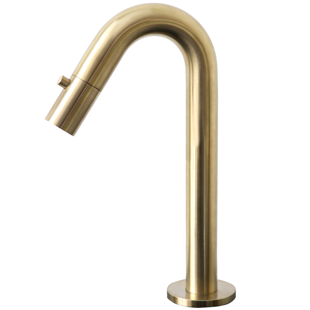 Indus mezclador lavabo oro cepillado agua fría