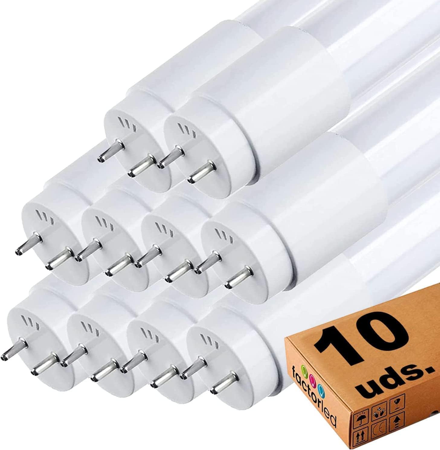 Pack x10 tubo LED cristal 150cm 24w gxtronic t8, 2600lm, luz natural 4000k