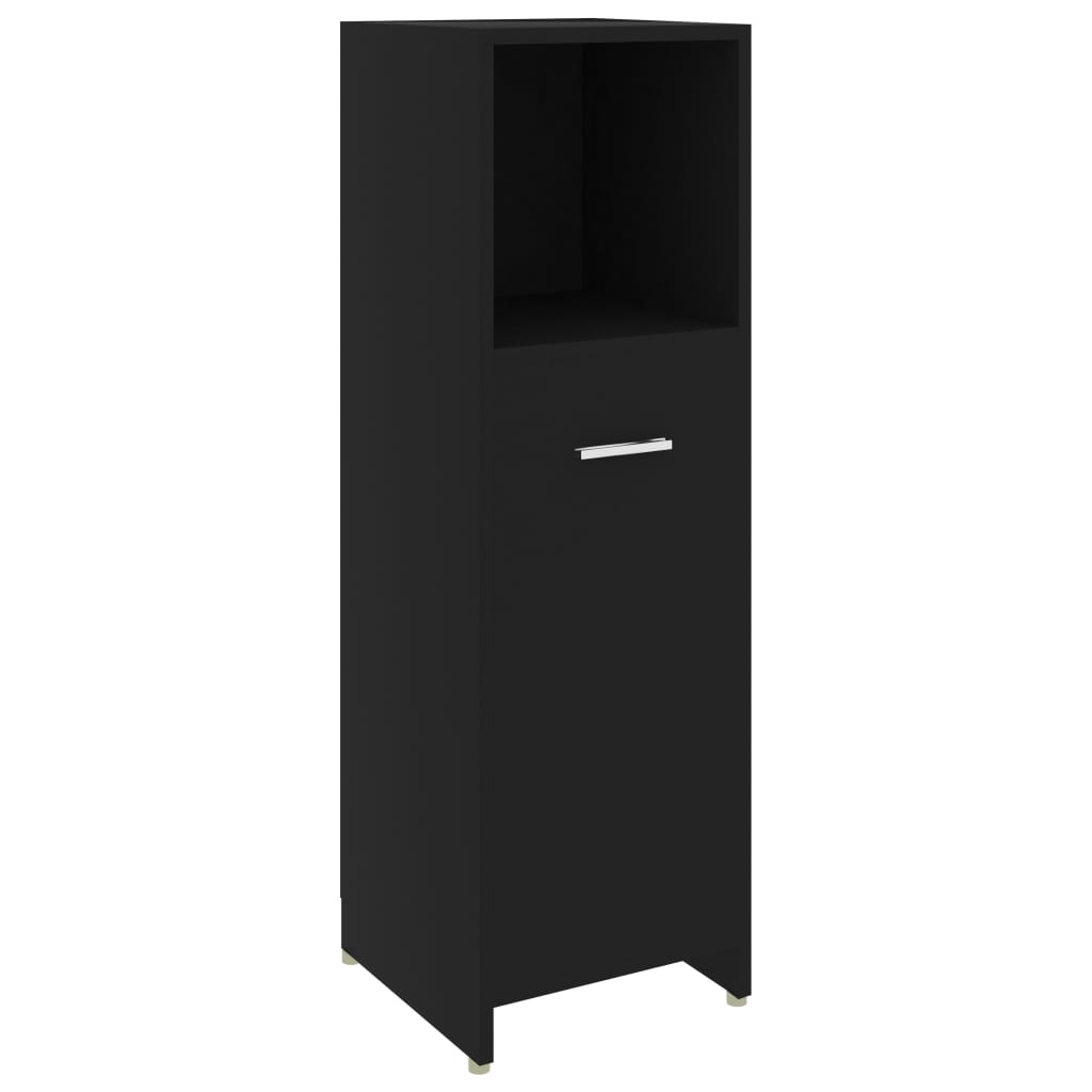 vidaXL armario de baño madera contrachapada negro 30x30x95 cm