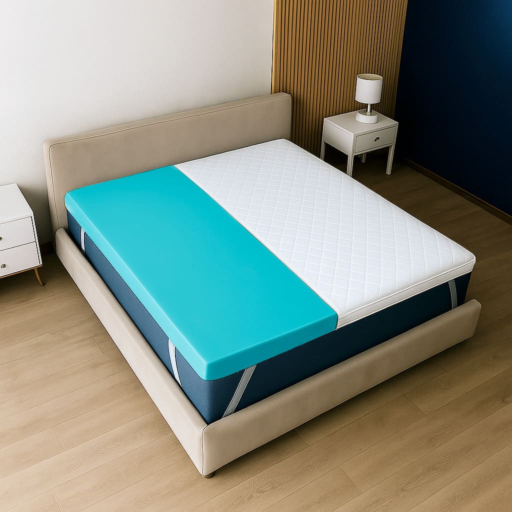 The white stone sobrecolchón 80x190 en memory foam de 9 zonas diferenciada