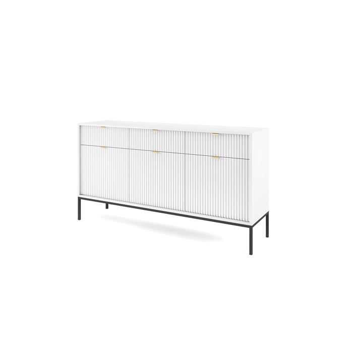 Cómoda moderna - 3 cajones y 3 puertas - 154 x 83 x 39 cm