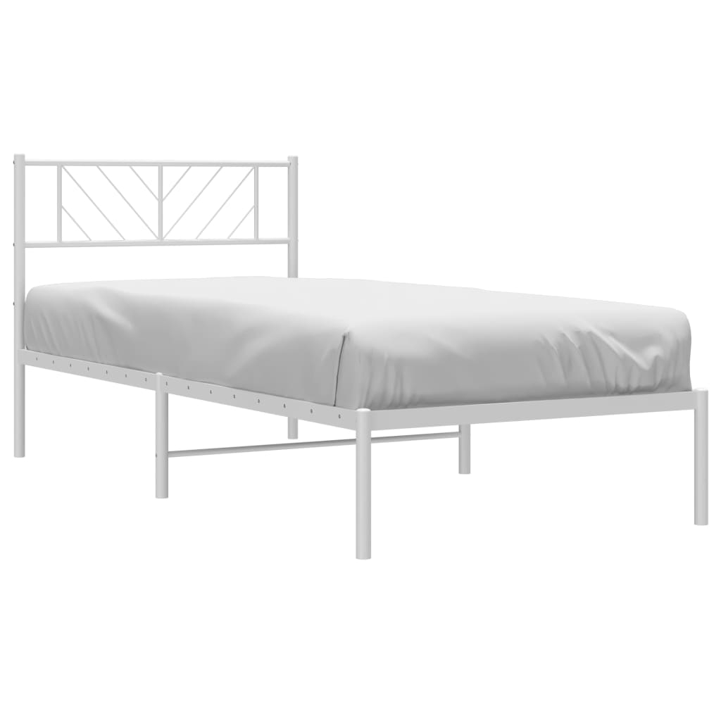 vidaXL estructura cama sin colchón con cabecero metal blanco 90x190 cm