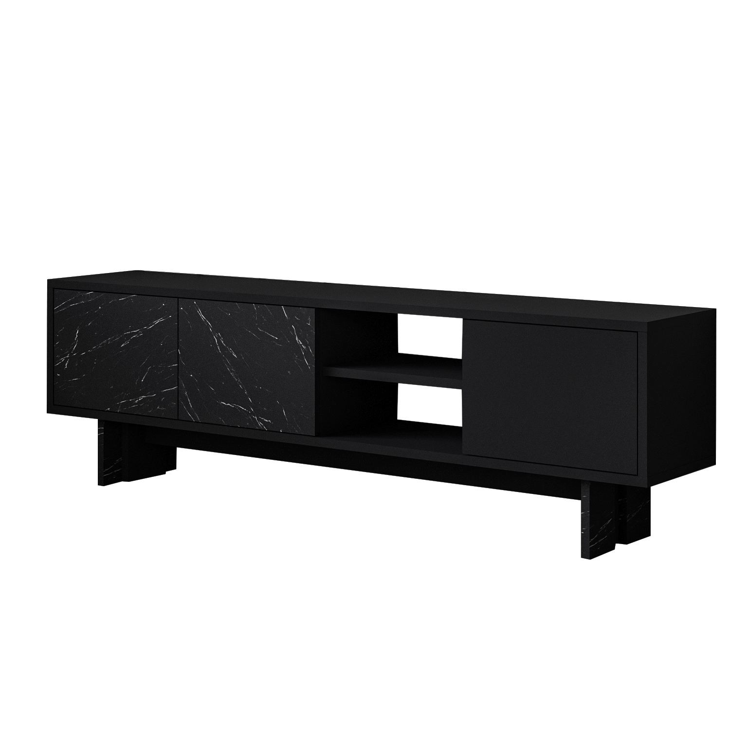 Soporte de tv de madera "ravello" - 150 x 30 x 45 cm - negro
