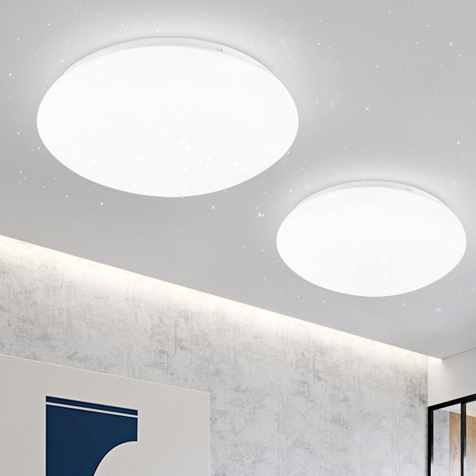 Nettlife segundo plafón LED cocina - dormitorio ø 16,5 cm, 6500 k, blanco