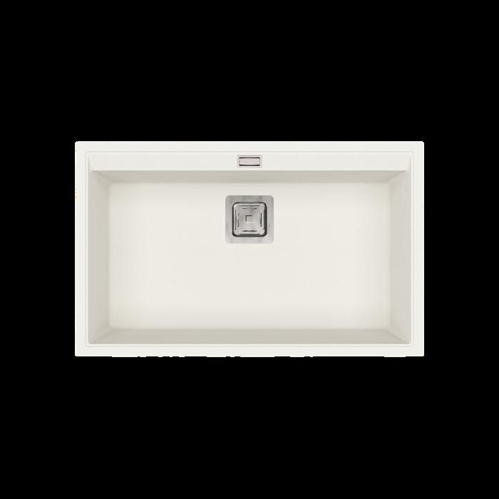 Helika - fregadero granito - 1 gran cuba blanca - 740 x 455 mm