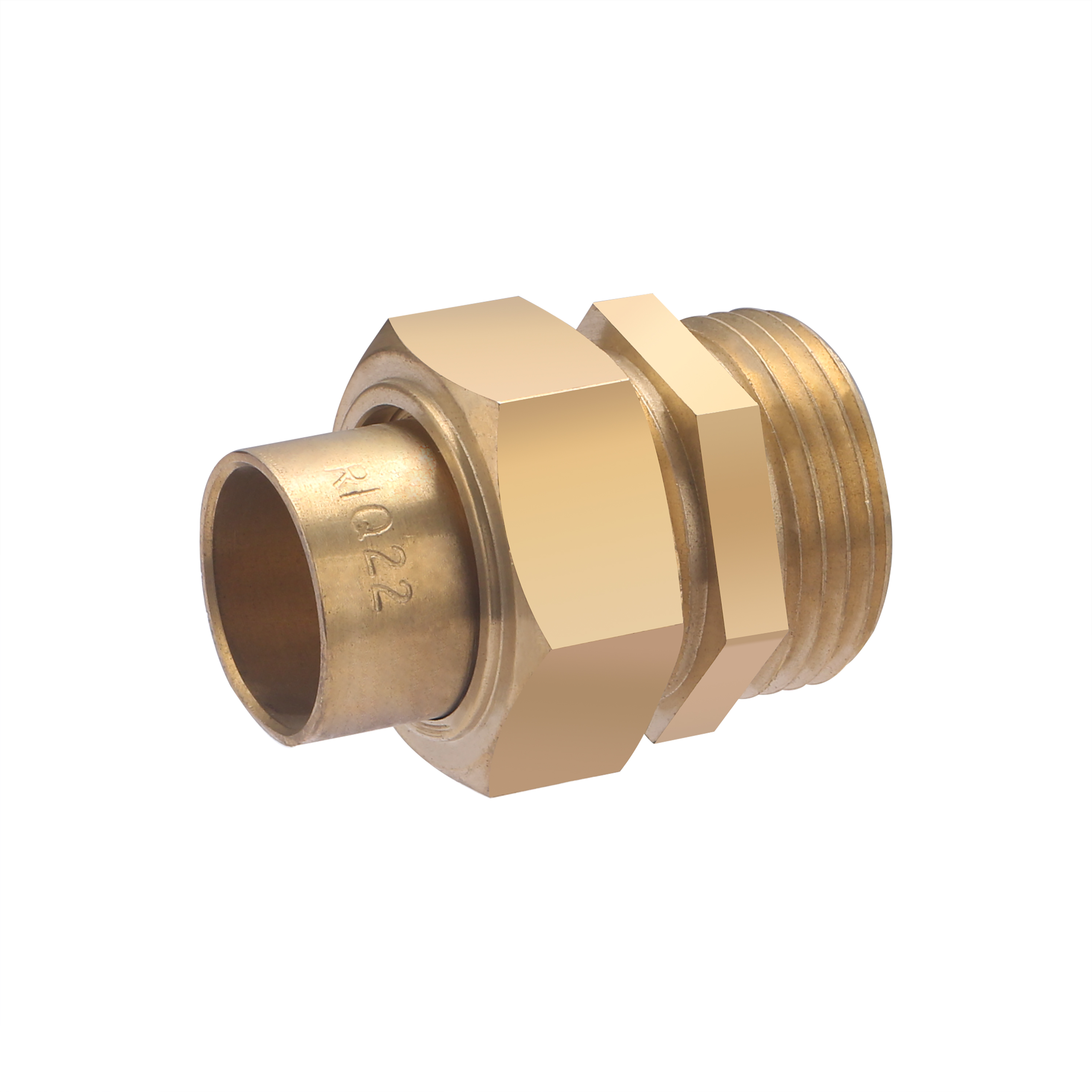 Conector esférico de latón para soldar en tubo ø22 - macho roscado 1 '