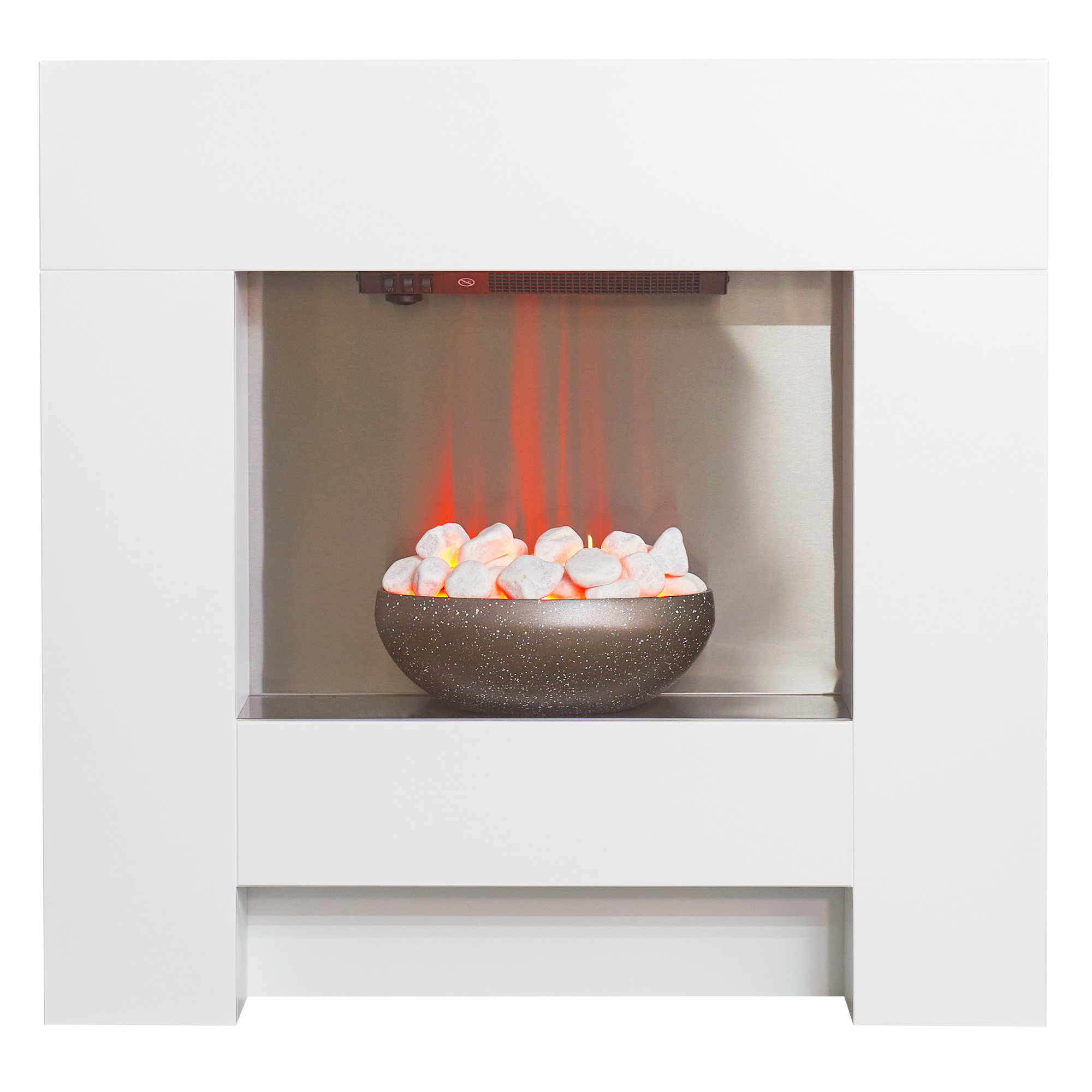 Chimenea eléctrica adam cubist en blanco, 91 cm (36 puLGadas)