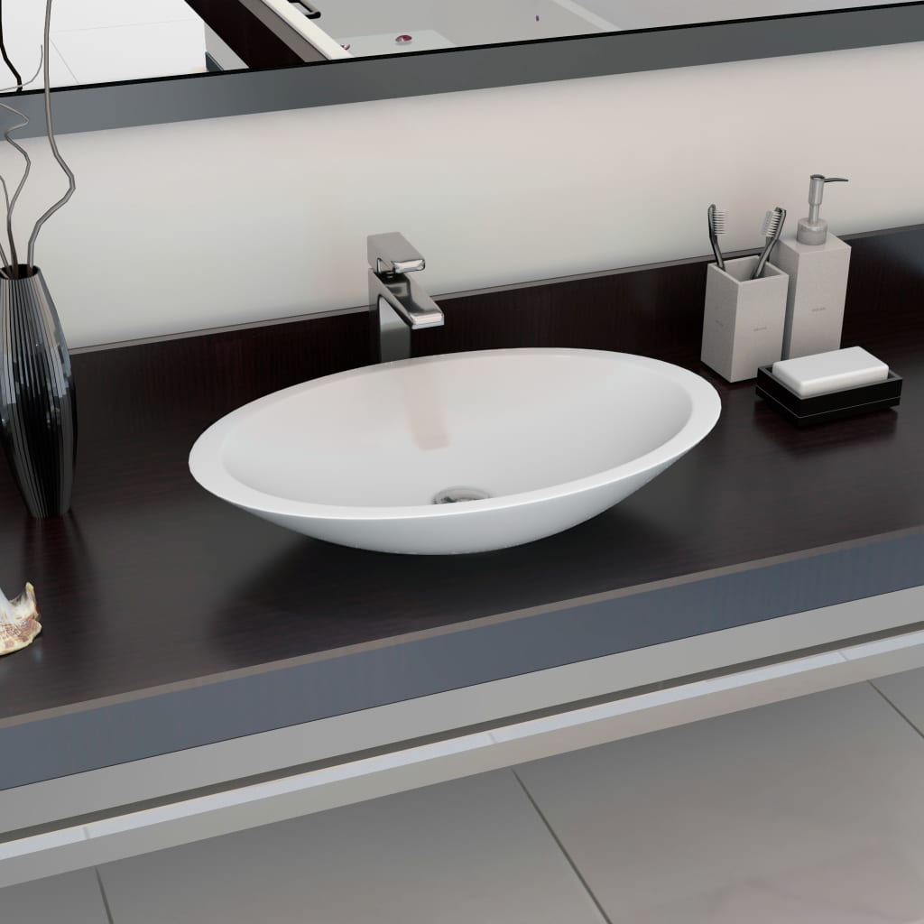 Lavabo 59,3x35,1x10,7 cm resina mineral/mármol blanco es3377