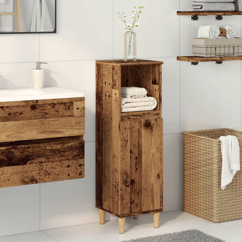Armario de baño madera de ingeniería envejecida 30x30x100 cm esb3005